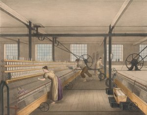 Progress of Cotton; #6 Spinning by James Richard Barfoot Oil Painting