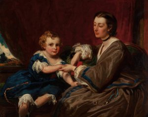 A Mother and Daughter by James Sant Oil Painting