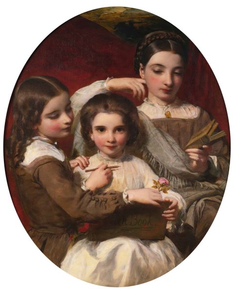 Portrait Of The Russell Sisters by James Sant - Hand-Painted Oil Painting Reproduction