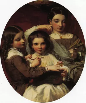 Portrait of the Russell Sisters Oil painting by James Sant