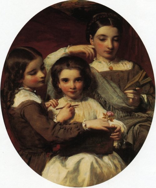 Main Product Photo of Portrait of the Russell Sisters Painting by James Sant