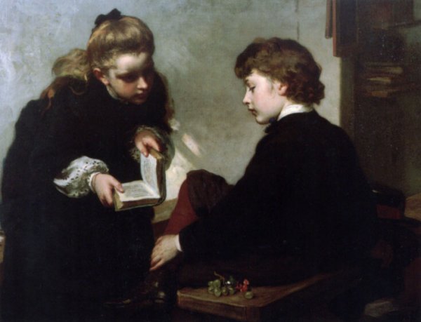 The Schoolmasters' Daughter by James Sant - Hand-Painted Oil Painting Reproduction