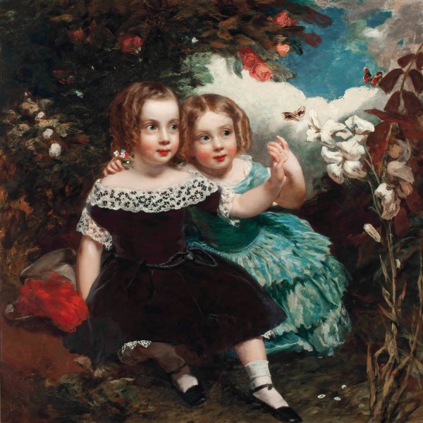 The Young Lepidopterists by James Sant - Hand-Painted Oil Painting Reproduction