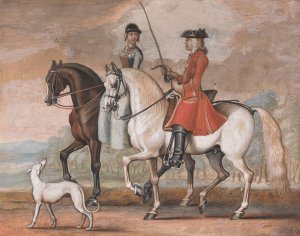 A Gentleman on a Managed Horse Riding Out With a Lady by James Seymour Oil Painting