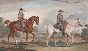 George Montague, first Earl of Halifax on His White Hunter, Ironside, With His Groom on Justice, a Chestnut Foaled in 1721 by James Seymour Oil Painting