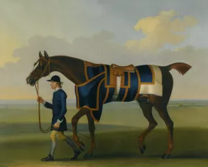 Portrait of the Racehorse Sedbury with a Groom by James Seymour - Oil Painting Reproduction