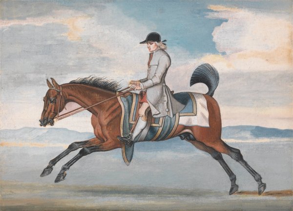 Main Product Photo of Racehorse at Exercise, Ridden by a Training-Groom Painting by James Seymour