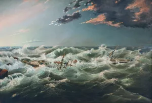 The Admella Wrecked, Cape Banks, 6th August, 1859 Oil painting by James Shaw