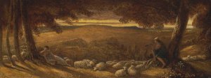 Evening Pasture by James Smetham Oil Painting