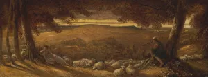 Evening Pasture by James Smetham Oil Painting