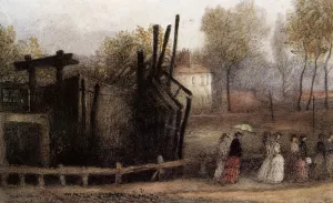 Ladies Promenading by James Smetham Oil Painting