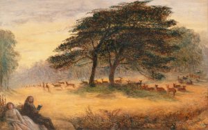 Lovers in Richmond Park by James Smetham Oil Painting