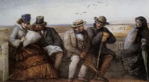 Seaside Gossips by James Smetham Oil Painting