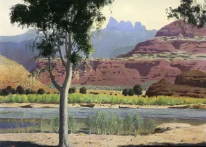 Bank of the Colorado River by James Swinnerton - Oil Painting Reproduction