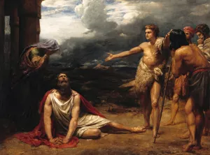 Job and the Messengers by James Thomas Linnell Oil Painting