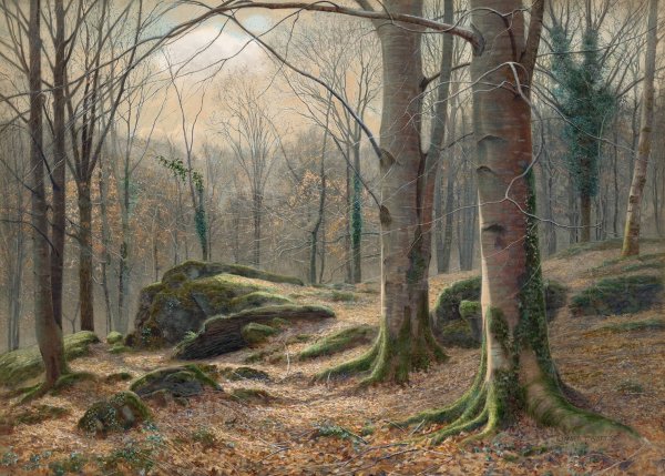 Main Product Photo of A Winter Morning, Hoar Frost Melting  Painting by James Thomas Watts