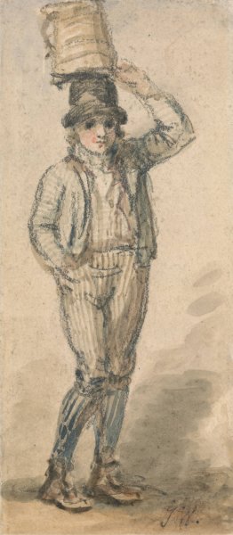 Boy Carrying a Pail on His Head by James Ward Oil Painting