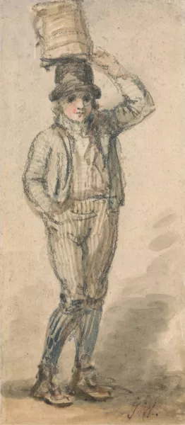 Boy Carrying a Pail on His Head by James Ward Oil Painting