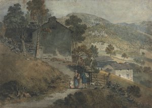 Landscape with Cottages and Figures by James Ward Oil Painting