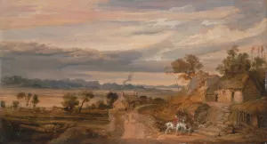Landscape with Cottages by James Ward Oil Painting