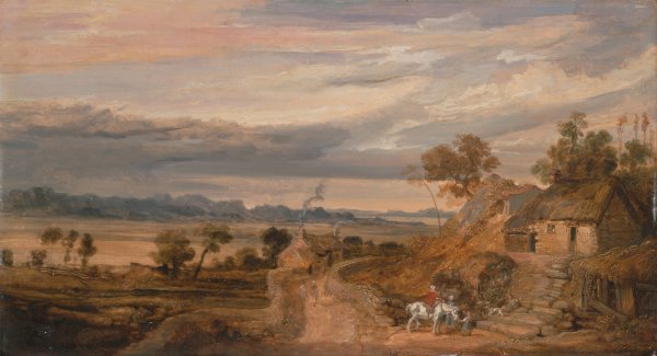 Landscape with Cottages  by James Ward - Hand-Painted Oil Painting Reproduction