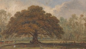 Landscape with Deer under 'The Beggar's Oak', Dagot's Park by James Ward Oil Painting