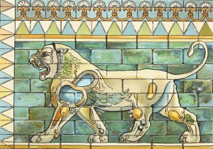 Portion of the Lions Frieze ffrom the Ancient Persian Palace at Susa Oil painting by James Ward