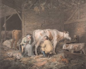 The Cow House by James Ward Oil Painting
