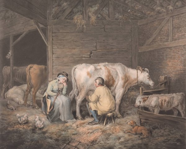 The Cow House  by James Ward - Hand-Painted Oil Painting Reproduction