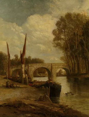 Kew Bridge painting by James Webb
