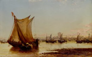 On The Coast Of Holland by James Webb Oil Painting