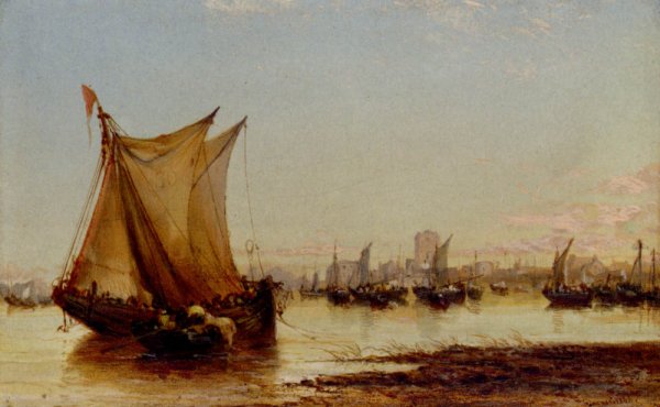 Main Product Photo of On The Coast Of Holland Painting by James Webb