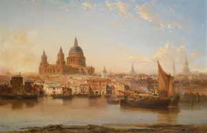 St. Pauls From The River by James Webb Oil Painting