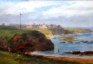 Cullercoats from the South by James Wilson Carmichael Oil Painting