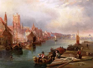 Frankfurt by James Wilson Carmichael Oil Painting
