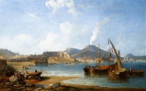The Bay of Naples With Vesuvius Beyond Oil painting by James Wilson Carmichael