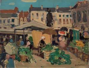 Market Scene by James Wilson Morrice Oil Painting