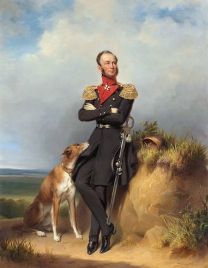Portrait of William II,King of the Netherlands by Jan Adam Kruseman Oil Painting