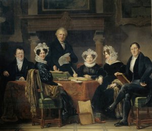 Regents and Regentesses of the Lepers'Asylum, Amsterdam, 1834-35 by Jan Adam Kruseman Oil Painting