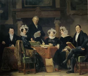 Regents and Regentesses of the Lepers'Asylum, Amsterdam, 1834-35 by Jan Adam Kruseman Oil Painting