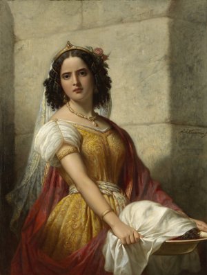 Salome met het hoofd van Johannes de Doper by Jan Adam Kruseman Oil Painting