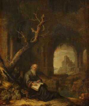 A Hermit in a Ruin by Jan Adriaensz Van Staveren Oil Painting