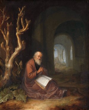A Hermit Praying in a Ruin by Jan Adriaensz Van Staveren Oil Painting