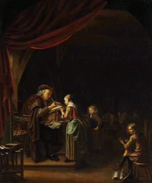 The Schoolmaster by Jan Adriaensz Van Staveren Oil Painting