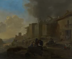 Peasants by a River Bank by Jan Asselijn Oil Painting