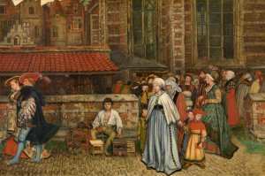 After Mass by Jan August Hendrik Leys Oil Painting