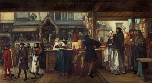 Albrecht Durer Visiting Antwerp in 1520 Oil painting by Jan August Hendrik Leys