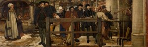 At the Town Gate by Jan August Hendrik Leys Oil Painting