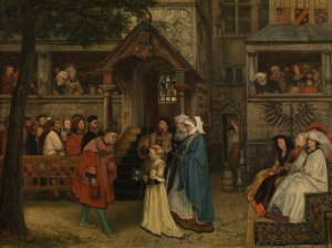 The Guild of the Archers Welcomes Margaret of Austria by Jan August Hendrik Leys Oil Painting