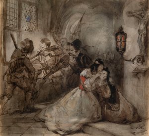 The Spanish Fury at Antwerp by Jan August Hendrik Leys Oil Painting